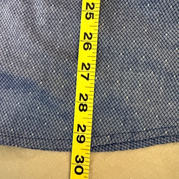 Marc Anthony Slim Fit Stretch Button-Up Shirt XL – Blue Micro-Pattern - Picture 13 of 14